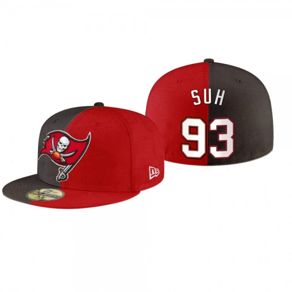 Tampa Bay Buccaneers Ndamukong Suh Red Pewter Split Team Logo Hat