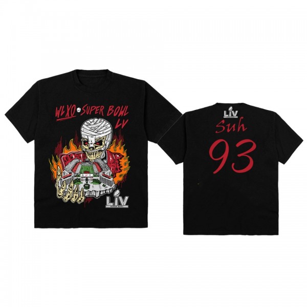 Buccaneers Ndamukong Suh Black Super Bowl LV Halftime Show The Weeknd x Warren Lotas XO T-Shirt