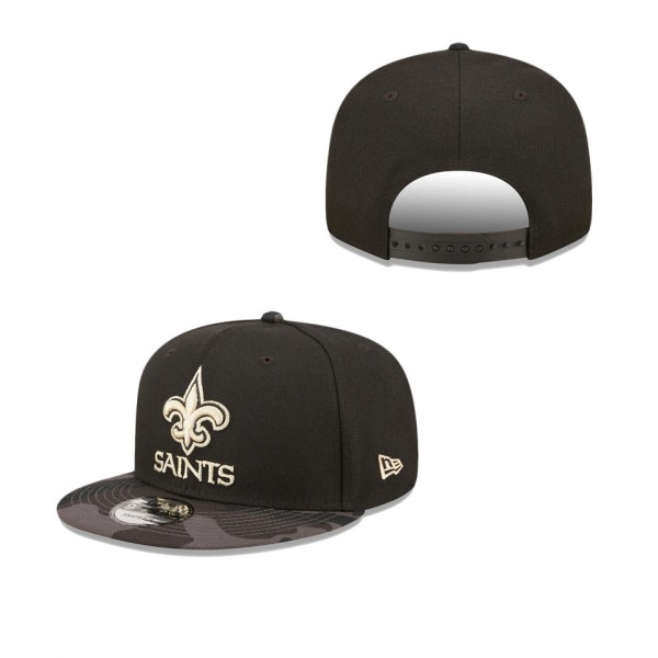 Men's New Orleans Saints Black Camo Vize 9FIFTY Sn...