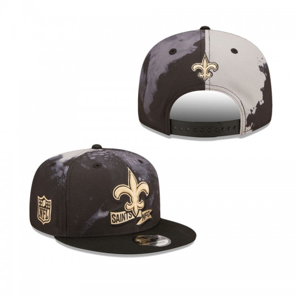 Men's New Orleans Saints Black Ink Dye 2022 Sideline 9FIFTY Snapback Hat