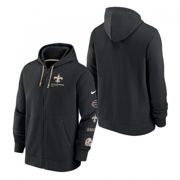 Men's New Orleans Saints Black Surrey Full-Zip Hoodie