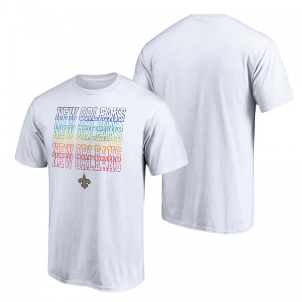 New Orleans Saints Fanatics Branded White City Pride T-Shirt