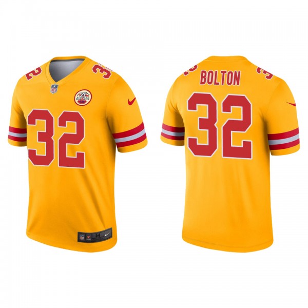 Men's Kansas City Chiefs Nick Bolton Gold Inverted...