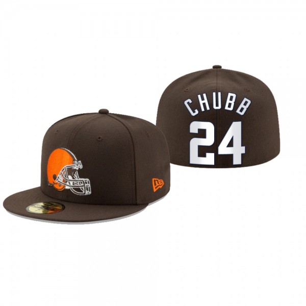 Cleveland Browns Nick Chubb Brown Omaha 59FIFTY Fitted Hat