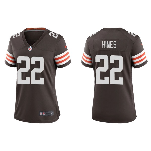 Women's Cleveland Browns Nyheim Hines Brown Game Jersey