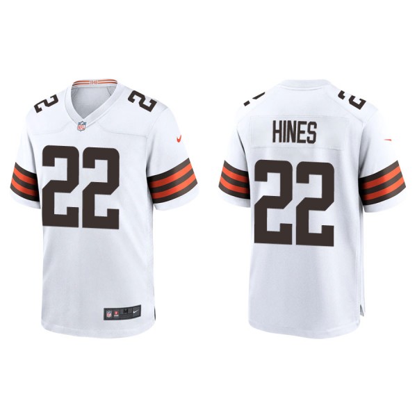 Men's Cleveland Browns Nyheim Hines White Game Jer...