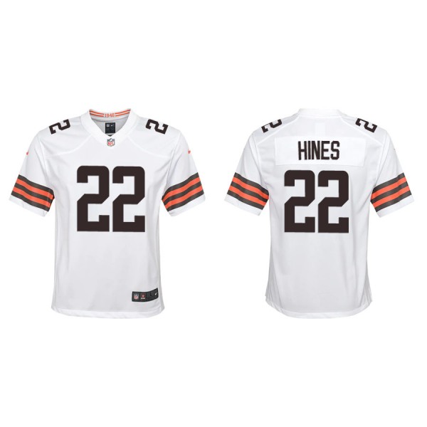 Youth Cleveland Browns Nyheim Hines White Game Jer...