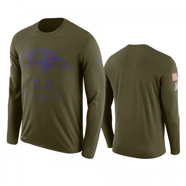 Ravens # Olive 2018 Salute to Service Long Sleeve ...