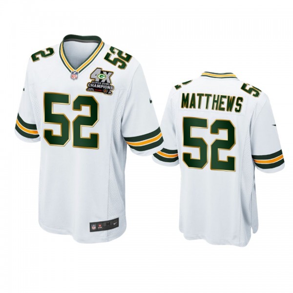 Green Bay Packers Clay Matthews White 4X Super Bow...