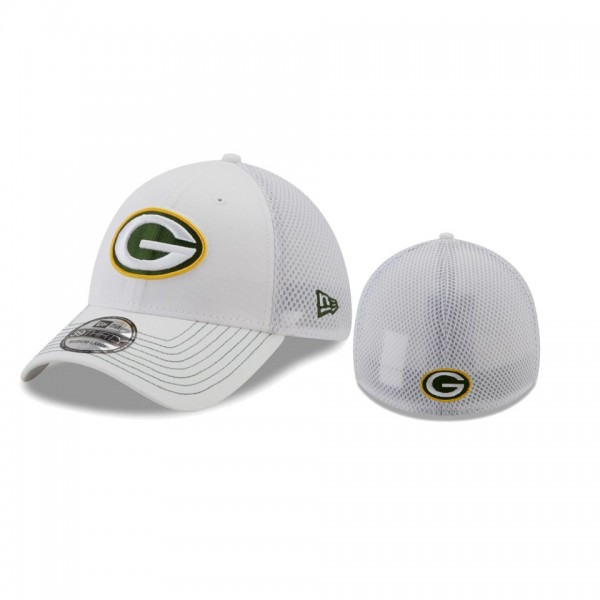 Green Bay Packers White Team Neo 39THIRTY Flex Hat