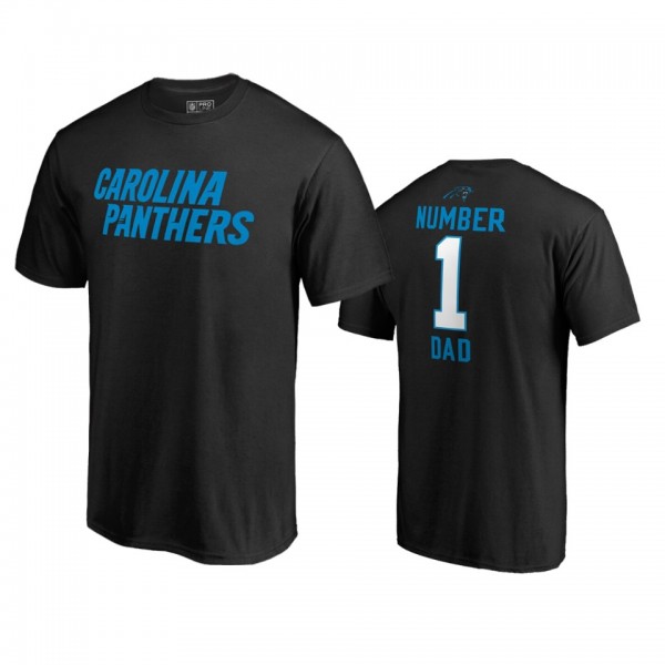 Carolina Panthers Black 2019 Father's Day #1 Dad T-Shirt