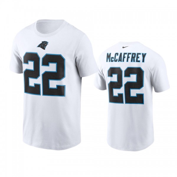 Men's Carolina Panthers Christian McCaffrey White Name & Number T-Shirt