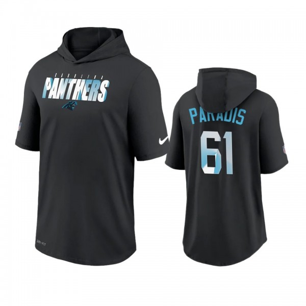 Carolina Panthers Matt Paradis Black Sideline Playbook Hoodie Performance T-shirt