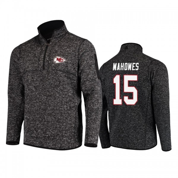 Kansas City Chiefs Patrick Mahomes Heather Black Fortune Quarter-Zip Pullover Jacket