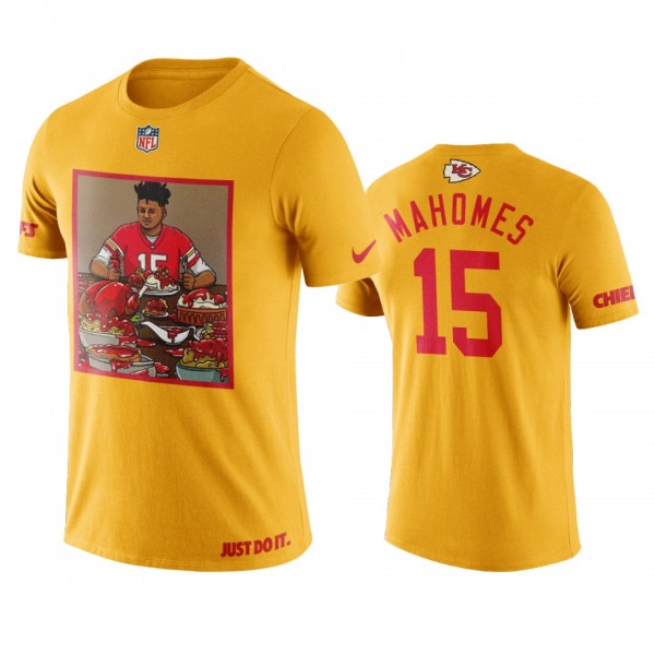 Kansas City Chiefs Patrick Mahomes Gold Ketchup T-...