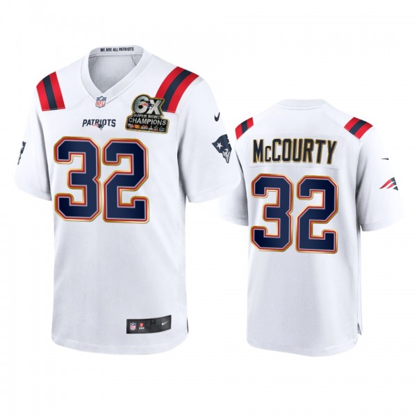 New England Patriots Devin McCourty White 6X Super Bowl Champions Patch Game Jersey