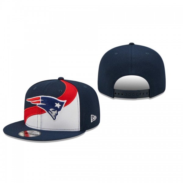 New England Patriots White Navy Wave Snapback Hat