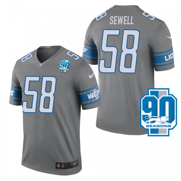 Penei Sewell Detroit Lions Steel 90th Season Patch...