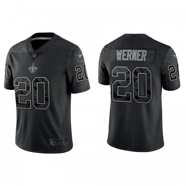 Pete Werner New Orleans Saints Black Reflective Li...