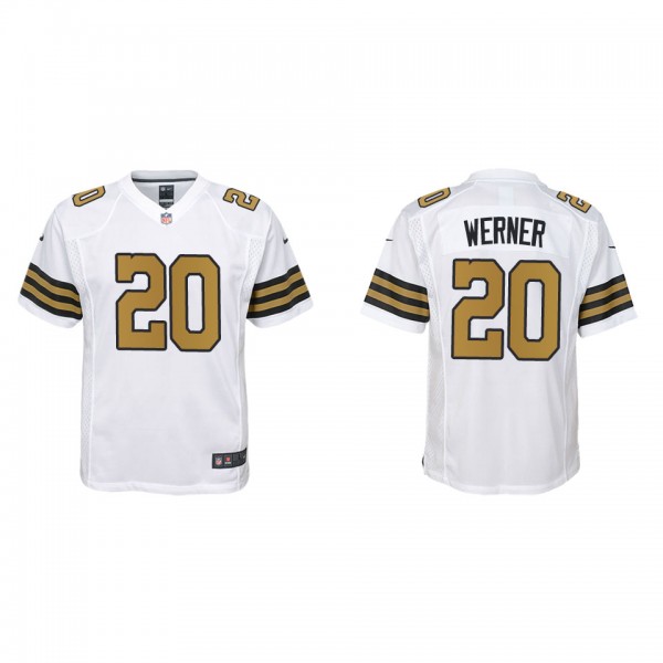 Youth Pete Werner New Orleans Saints White Alterna...