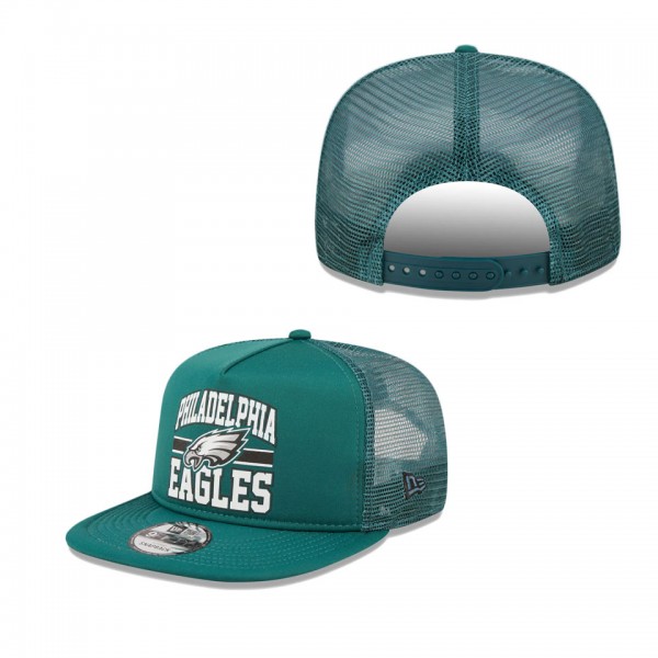Philadelphia Eagles Midnight Green A-Frame 9FIFTY Snapback Trucker Hat