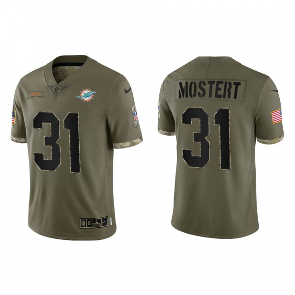 Raheem Mostert Miami Dolphins Olive 2022 Salute To Service Limited Jersey