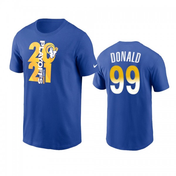 Los Angeles Rams Aaron Donald Royal 2021 NFL Playoffs T-Shirt