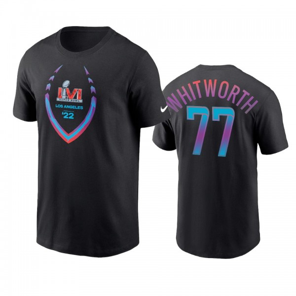 Los Angeles Rams Andrew Whitworth Black Super Bowl LVI T-Shirt