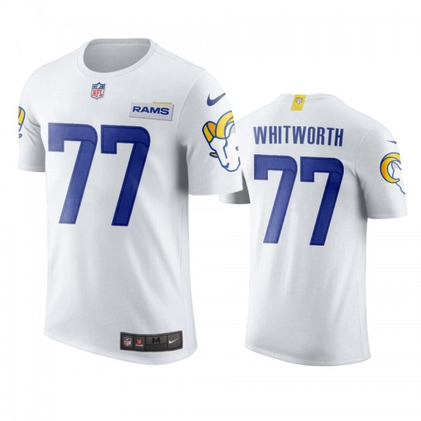 Men's Los Angeles Rams Andrew Whitworth White Name & Number T-Shirt