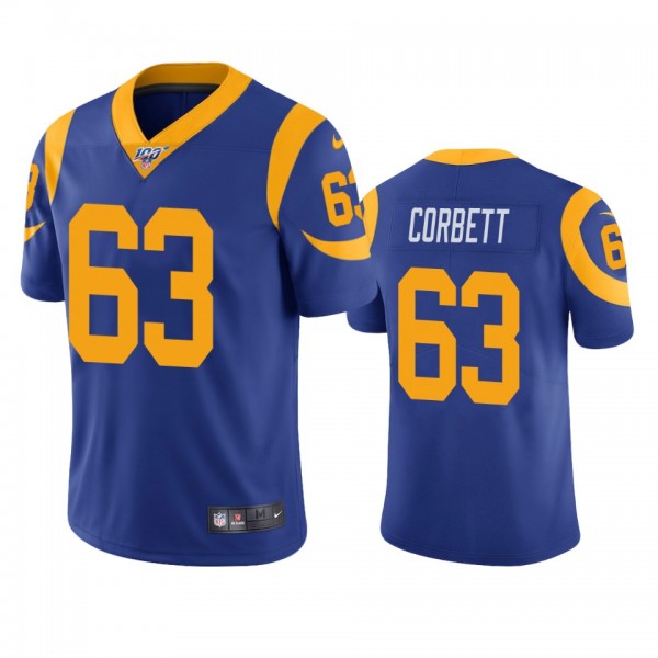 Los Angeles Rams Austin Corbett Royal 100th Season...