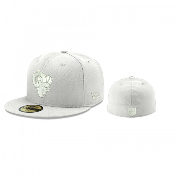 Los Angeles Rams White on White Ram Head 59FIFTY H...