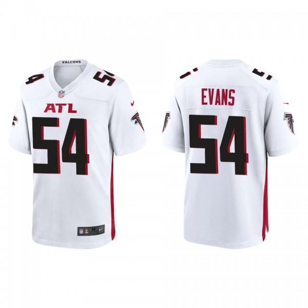 Men's Atlanta Falcons Rashaan Evans White Game Jer...
