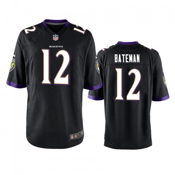 Baltimore Ravens Rashod Bateman Black Game Jersey