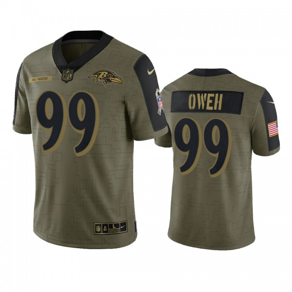 Baltimore Ravens Jayson Oweh Olive 2021 Salute To ...
