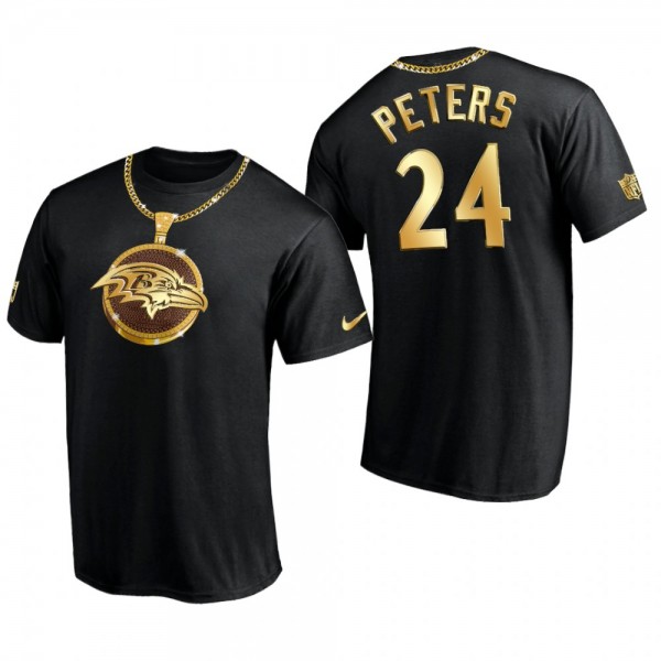 Baltimore Ravens Marcus Peters Black Swag Chain T-Shirt