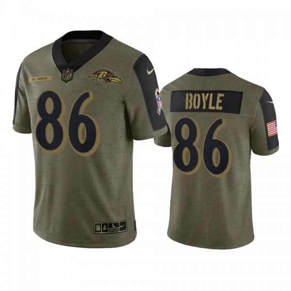 Baltimore Ravens Nick Boyle Olive 2021 Salute To S...