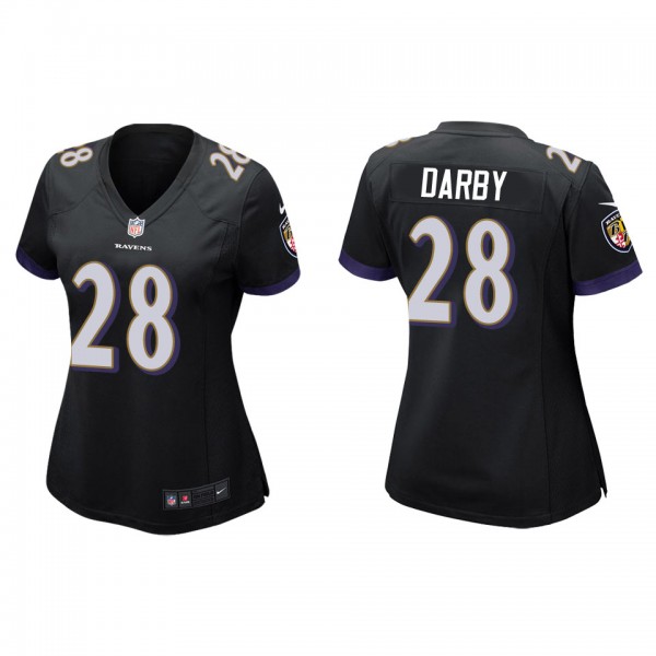 Women's Baltimore Ravens Ronald Darby Black Game J...