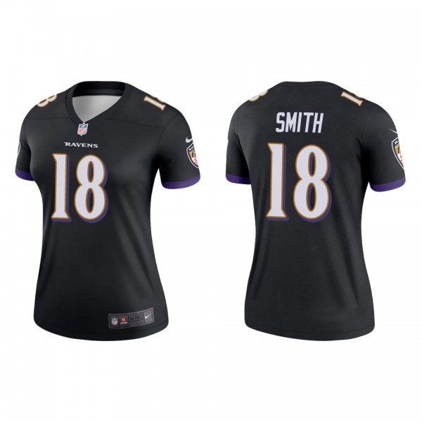 Women's Baltimore Ravens Roquan Smith Black Legend...