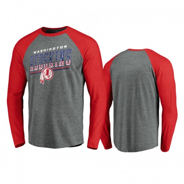 Washington Redskins Heathered Gray Team Freedom Tri-Blend Raglan Long Sleeve T-Shirt