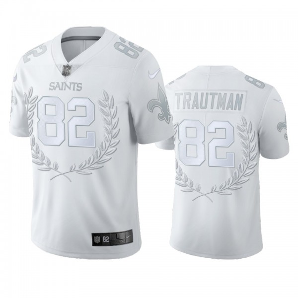 New Orleans Saints Adam Trautman White Platinum Li...