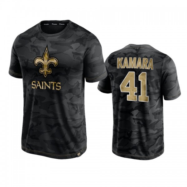 New Orleans Saints Alvin Kamara Black Camo Jacquard T-Shirt