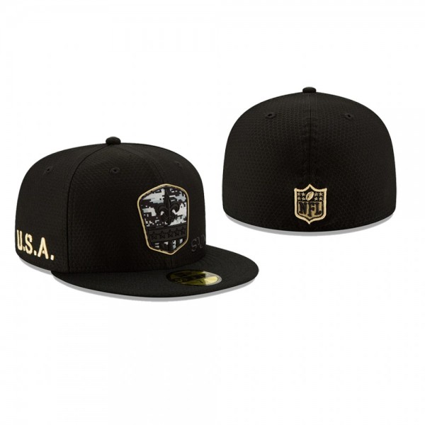 New Orleans Saints Black 2019 Salute to Service 59FIFTY Fitted Hat