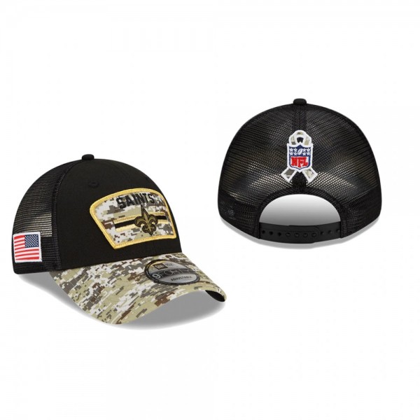 New Orleans Saints Black Camo 2021 Salute To Servi...