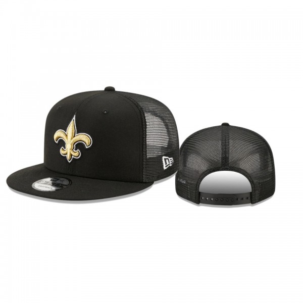 New Orleans Saints Black Classic Trucker 9FIFTY Snapback Hat