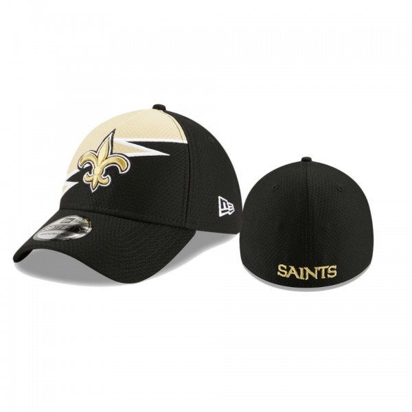 New Orleans Saints Black Gold Bolt 39THIRTY Flex H...