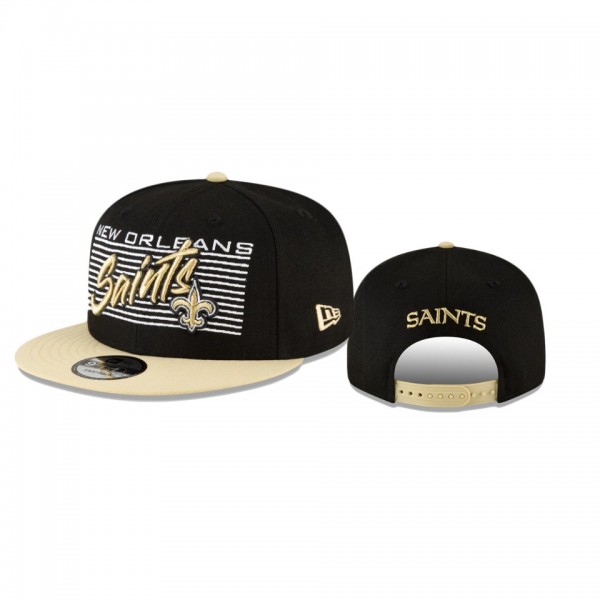 New Orleans Saints Black Gold Retro 9FIFTY Snapback Hat