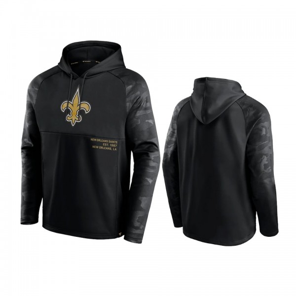 New Orleans Saints Black Shade Defender Raglan Pul...