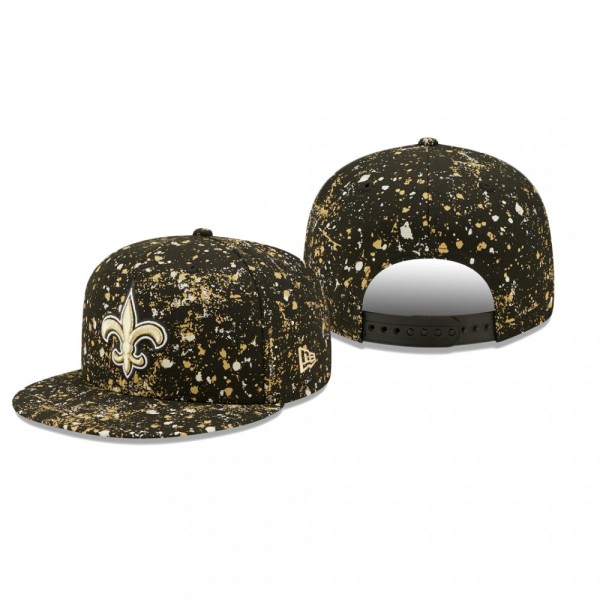 New Orleans Saints Black Splatter 9FIFTY Snapback ...