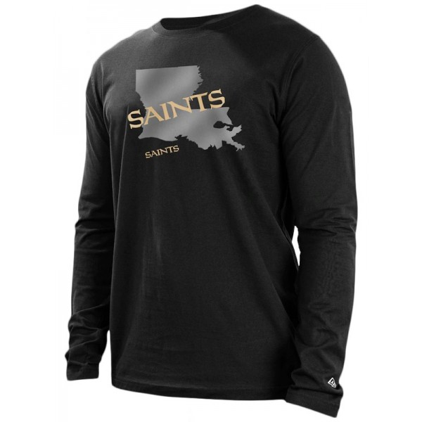 New Orleans Saints Black State Long Sleeve T-Shirt
