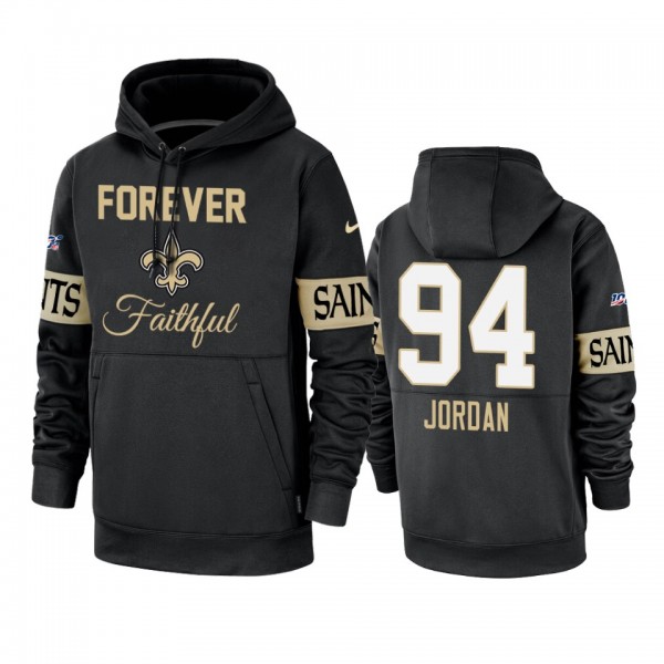 New Orleans Saints Cameron Jordan Black Forever Faithful 100 Seasons Hoodie